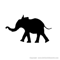 Picture of Baby Elephant  6 (Safari Animal Silhouette Decals)