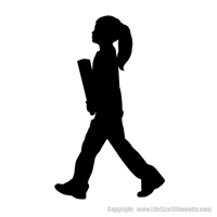 Picture of Girl Walking 32 (Children Silhouette Decals)